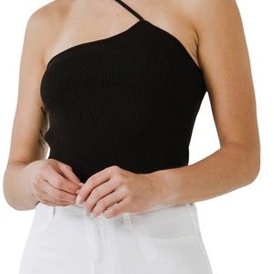 Grey lab one shoulder strap knit tank